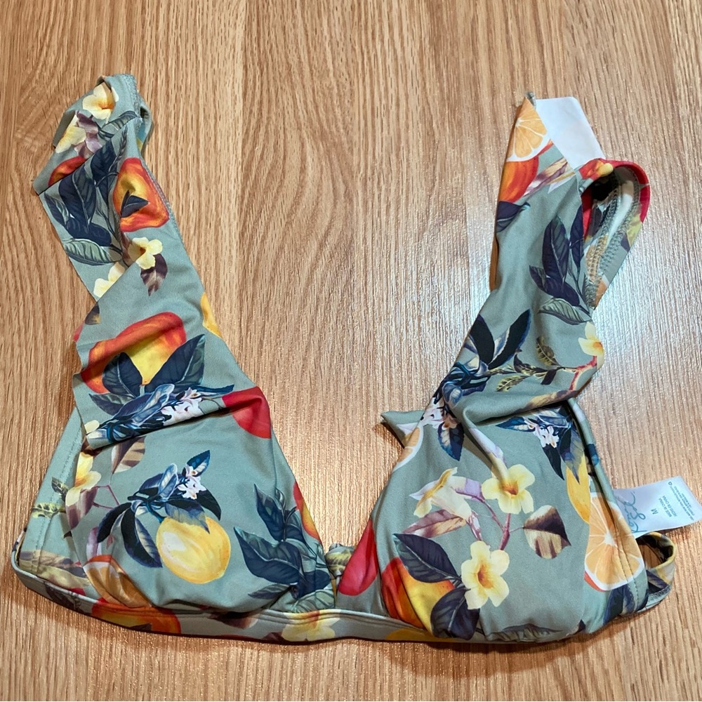 NWOT‎ Kona Sol ruffle citrus bikini top Medium